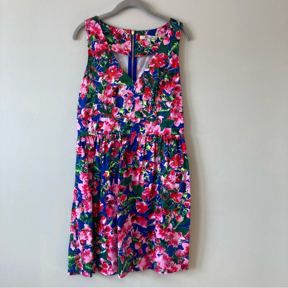 Milly for Design Nation Pink and Blue Floral Dress